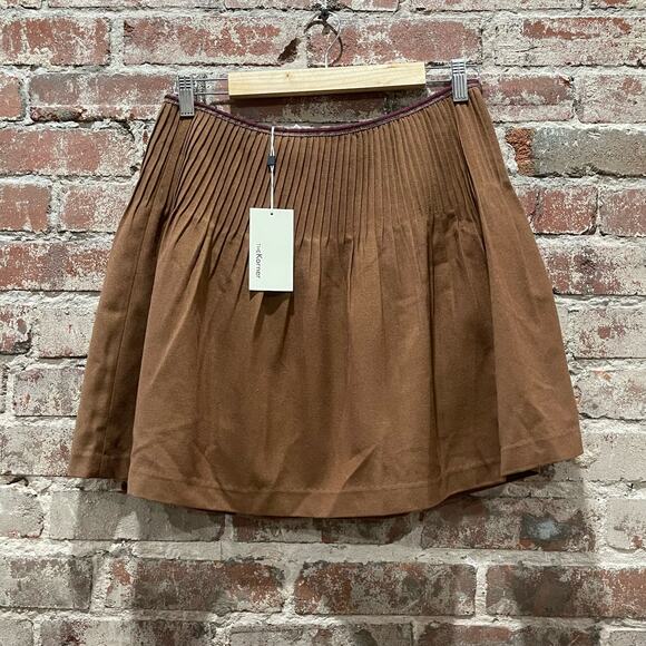 Anthropologie The Korner Brown Mini Skirt Size Small - Picture 2 of 8